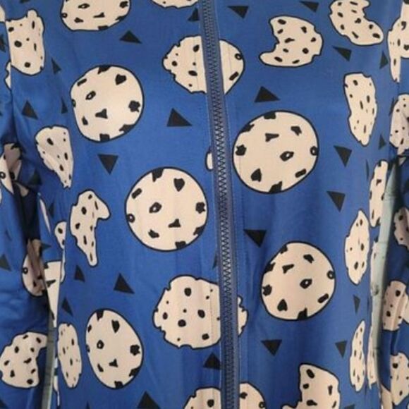 Women's Front Zip Onesie Cookies Large - Picture 3 of 4